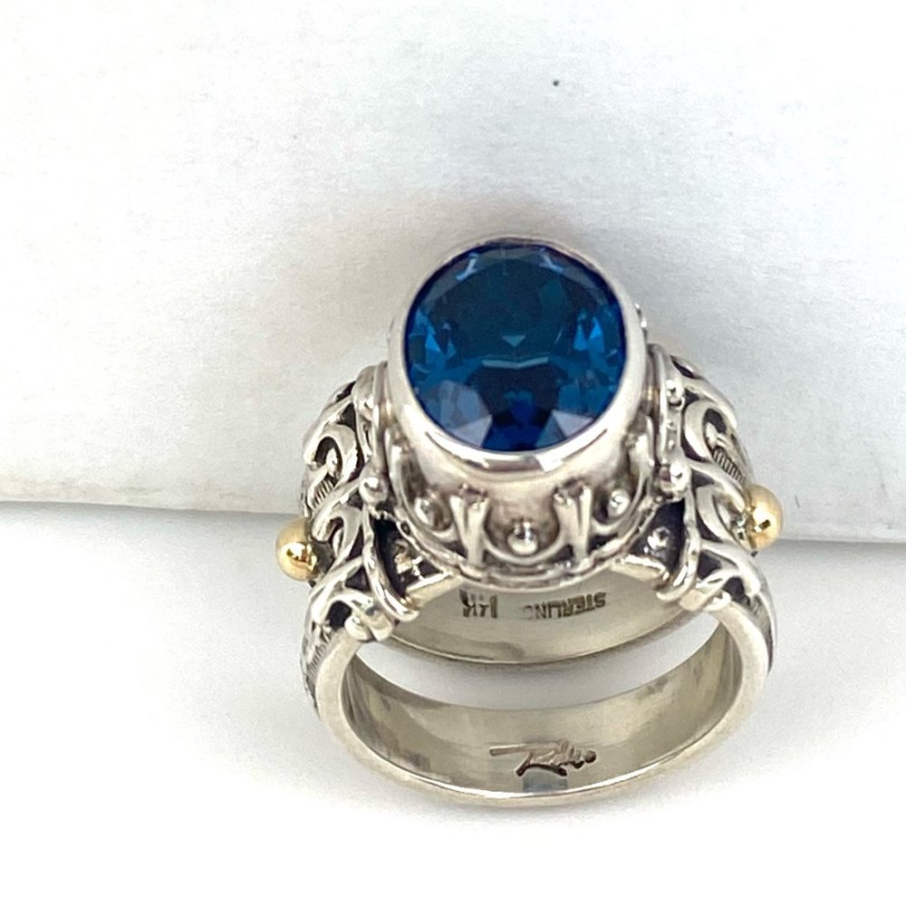 Reve Jewelry London Blue Topaz Ring - Picture 2 of 3